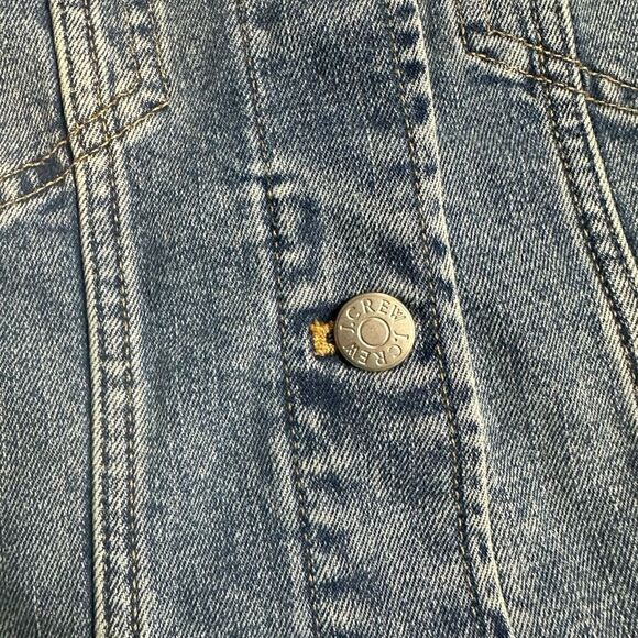 J. Crew Factory Distressed Denim Trucker Jacket Size Medium - Picture 5 of 9
